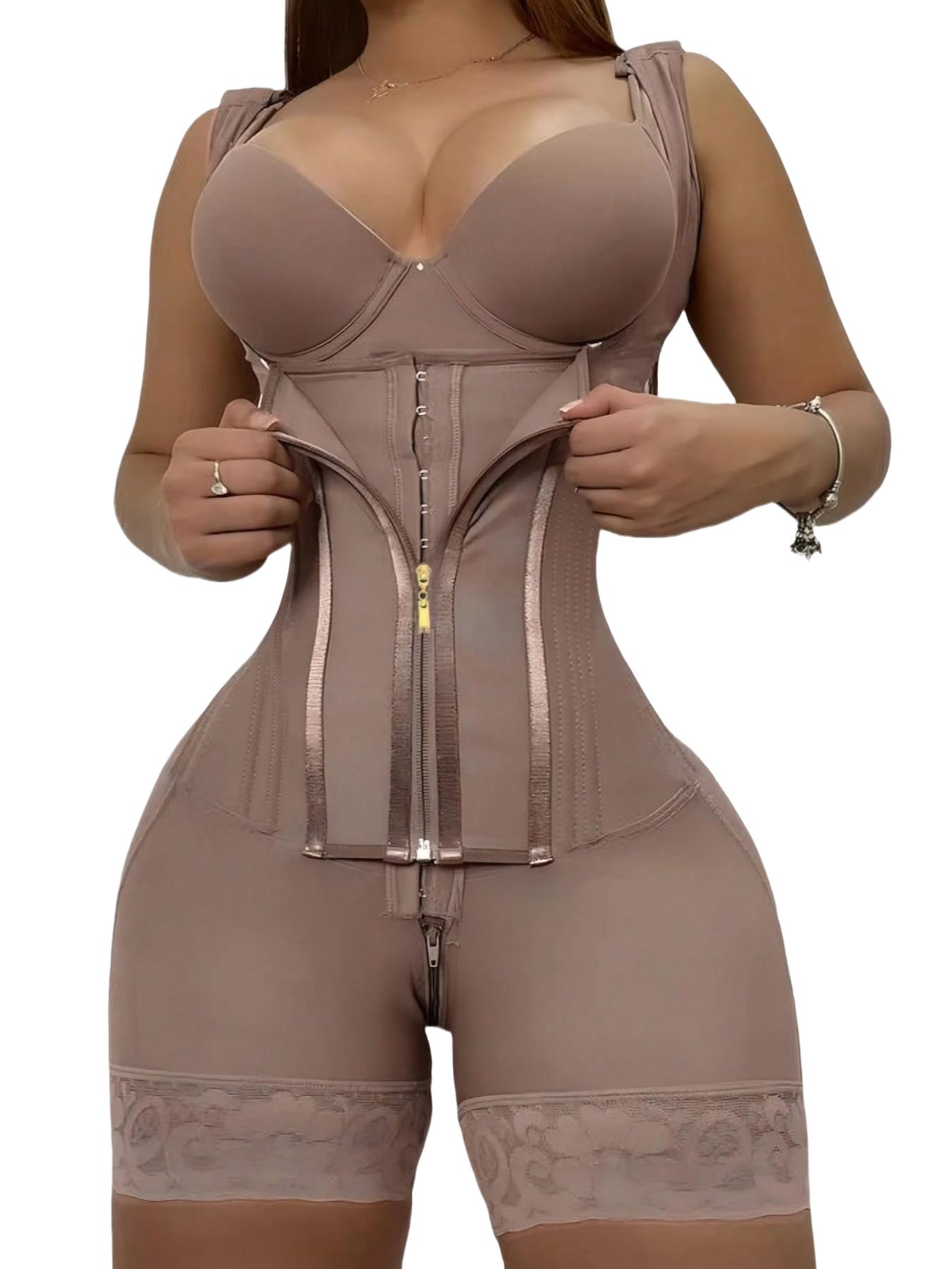 YZY Fajas Women's Solid Color Zipper Corset Shapewear Top, Butt Lifting And Tummy Control Shaper, Colombian Shapewear Underwear, Waist Trainer Women, Women's Sexy Shapewear, Suitable For Daily Wear, Adjustable Zipper Shapewear, High Waist Shaper