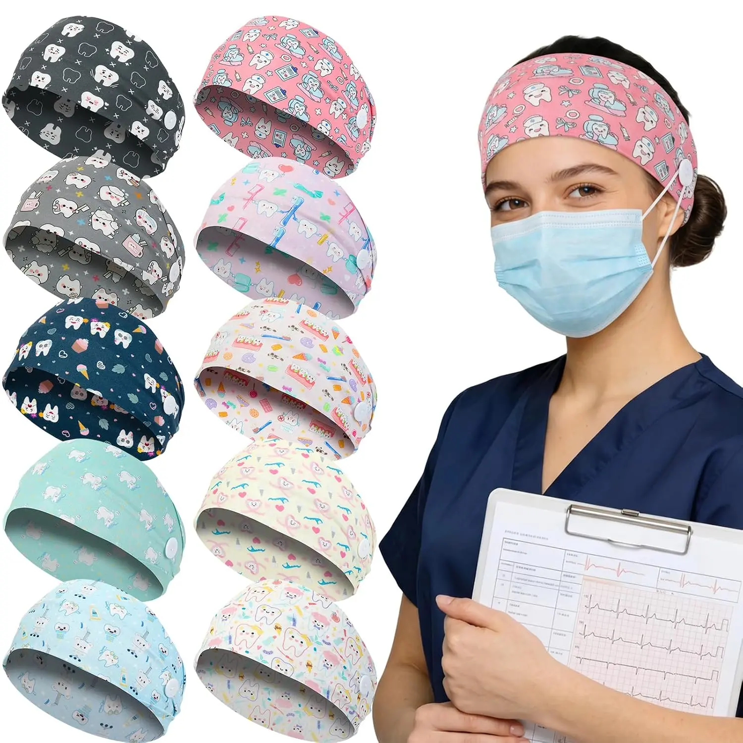 10 count Nurse Headbands for Women Non Slip  Headbands | Elastic  Bands,  Assistant Accessories Gifts for 's Day  Hygienist Assistant