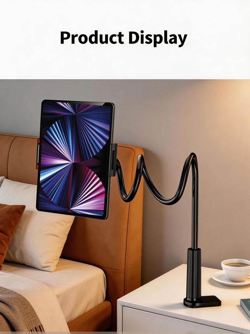 Universal 360 °   Rotating Tablet & Phone Stand with Adjustable Flexible Spiral Base, Bendable Holder for Desk & Bedside