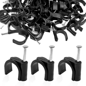 100 Pcs 1/2 Inch Black Pex Half Clamps J-Hook Nail-on Clamps Pex Fittings for 1/2" OD 16mm Tubing Pipe Support Fixing Wire