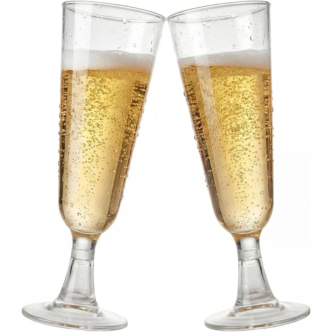 Disposable Plastic Champagne Flutes 60 Count 5oz Clear Plastic Champagne Glasses Bulk Wedding Pool Outdoor Party Supplies for Mimosas Toasting Celebrations