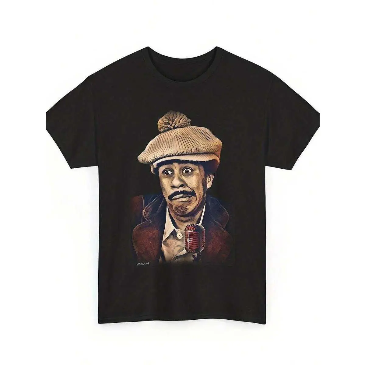 Men's Vintage Richard Pryor Stand-Up Comedy Pattern T-Shirt-Black Vintage T-Shirt With Signature Stand-Up Comedy Design Comfortable T-Shirts Suit