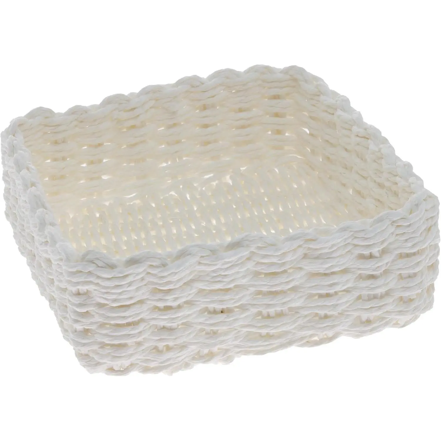 Napkin Holder 19x19x6,5cm Woven White