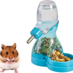 2 in 1 No Drip Hamster Water Bottle Automatic Food Feeder for Syrian Dwarf Hamster Rat Degu