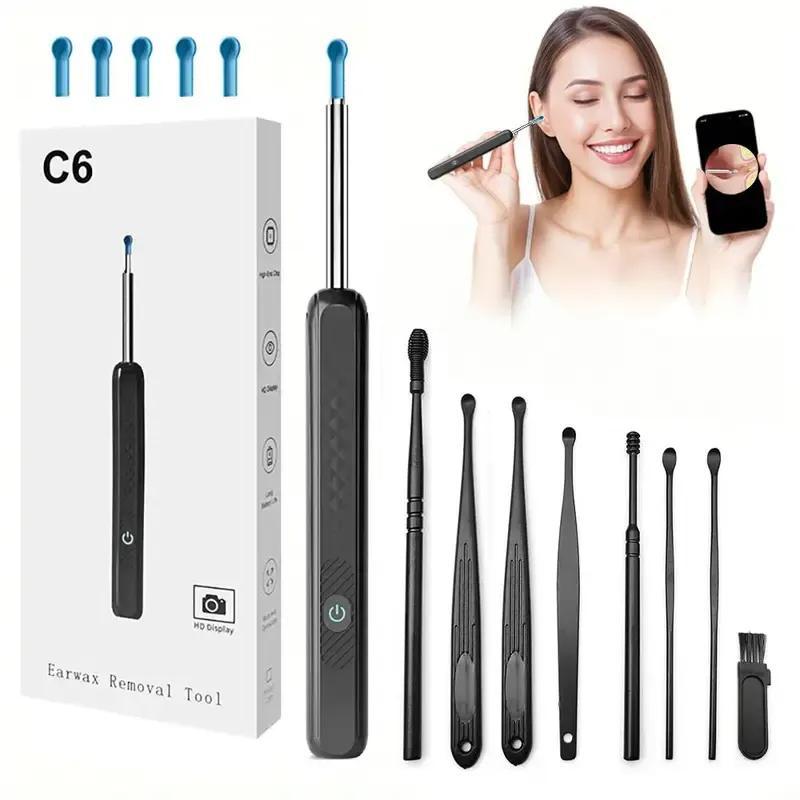 Electric Ear Wax Removal Tool, High-resolution Camera with 360° Angle Of View & 6 Led Lights, Ear Wax Remover, Earwax Removal Kit, Ear Wax Cleaning Tool for Women & Men, Ear Cleaner Camera