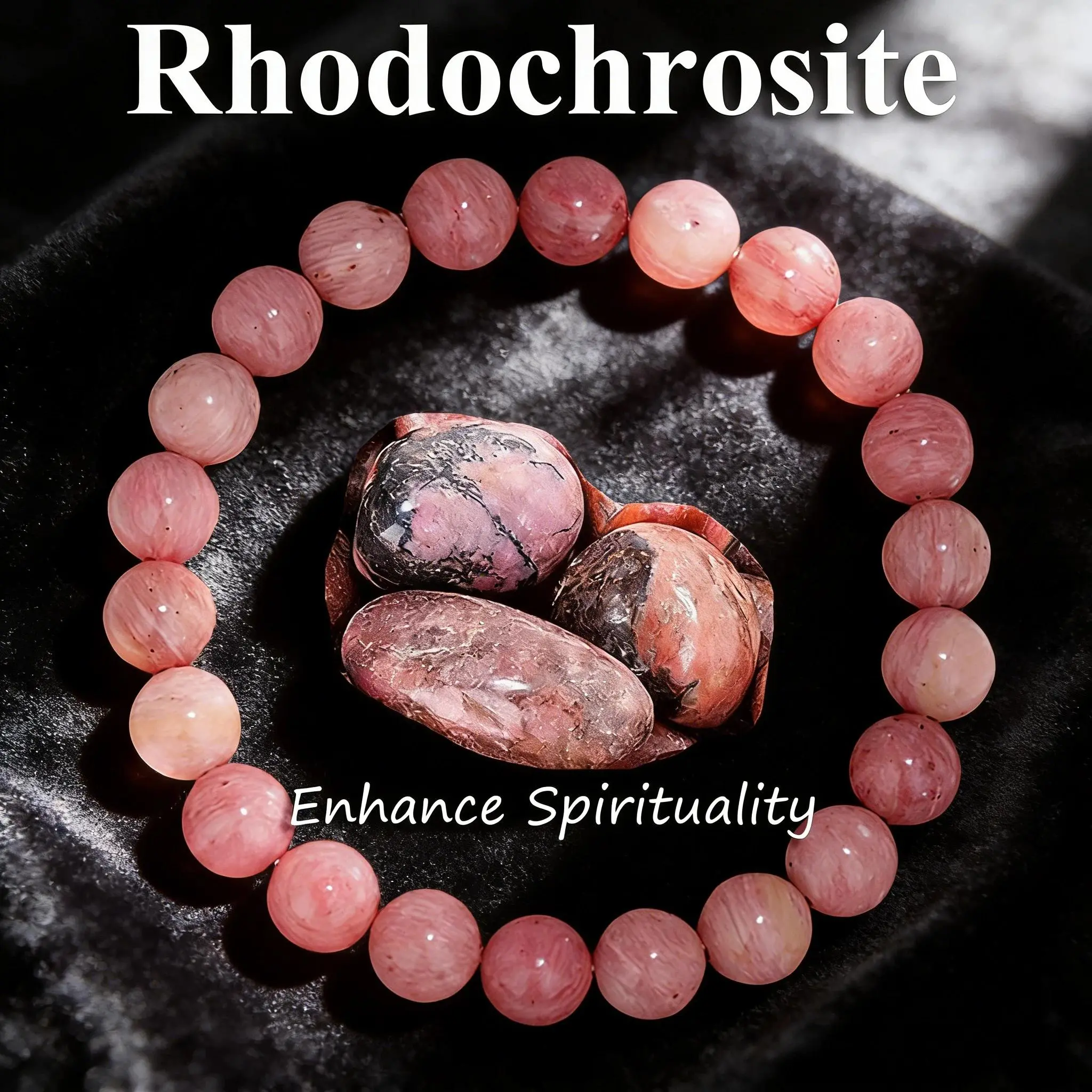 Rhodochrosite Bracelet 6 8 10mm Natural Stone Beaded Bracelet Healing Crystal Reiki Jewelry Vitality Charm Love Self Worth Gift