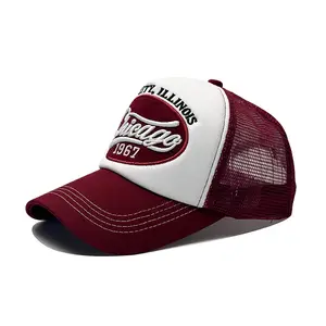 Stetson Style Color Block Trucker Hat for Men, American Vintage Breathable Mesh Hip Hop Casual Sun Protection Baseball Cap