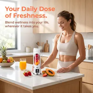 Mini Juicer Blender 2in1 Ice Crusher Smoothie Maker USB Rechargeable Easy Clean for Liquid Diets Fresh Juice Shakes Baby Food Home Office Dorm Back to School Gifts Portable