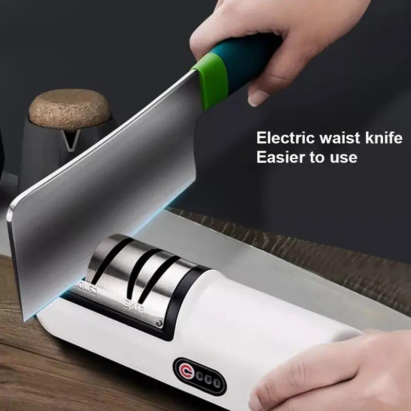 Professional Electric Knife Sharpener, 1 Count USB Rechargeable Kitchen Knives Sharpening, Household Knife Sharpener for Kitchen, Kitchen Gadgets