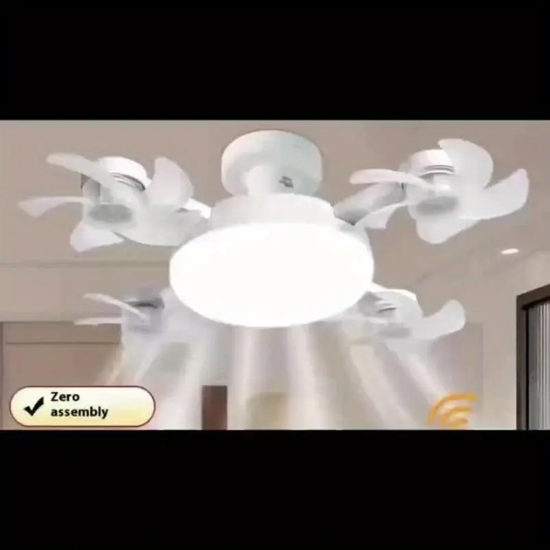 Multifunctional LED Ceiling Fan Light, Drone-Style Fan Light, Dual Fans and Lamp, 3 Adjustable Speeds, Remote Control with Aaa Battery