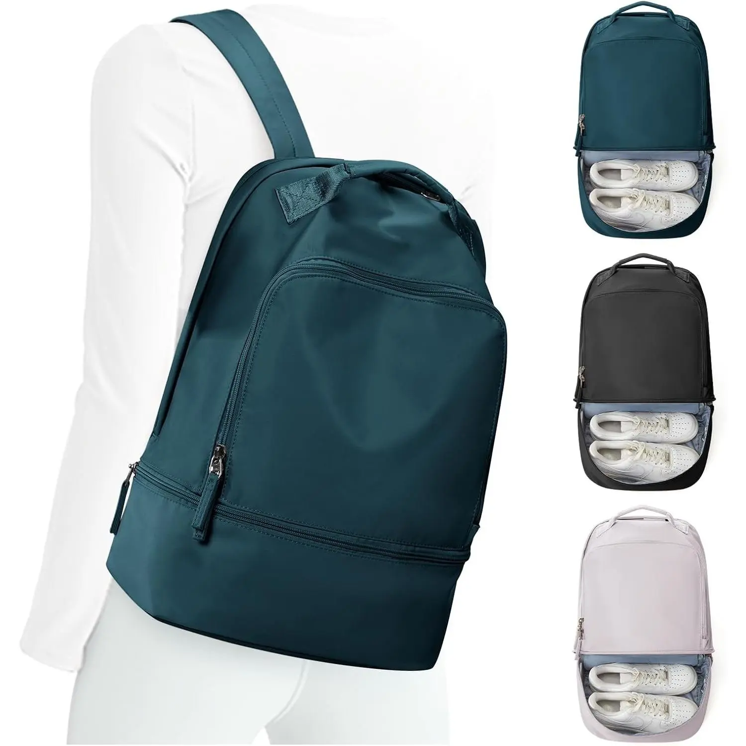 Gym Backpack for Women, Gym Bag with Shoe Compartment, Water Resistant Lightweight Sports Yoga Travel Backpack with Wet Pocket,Cheer Backpack,BlueGift.
