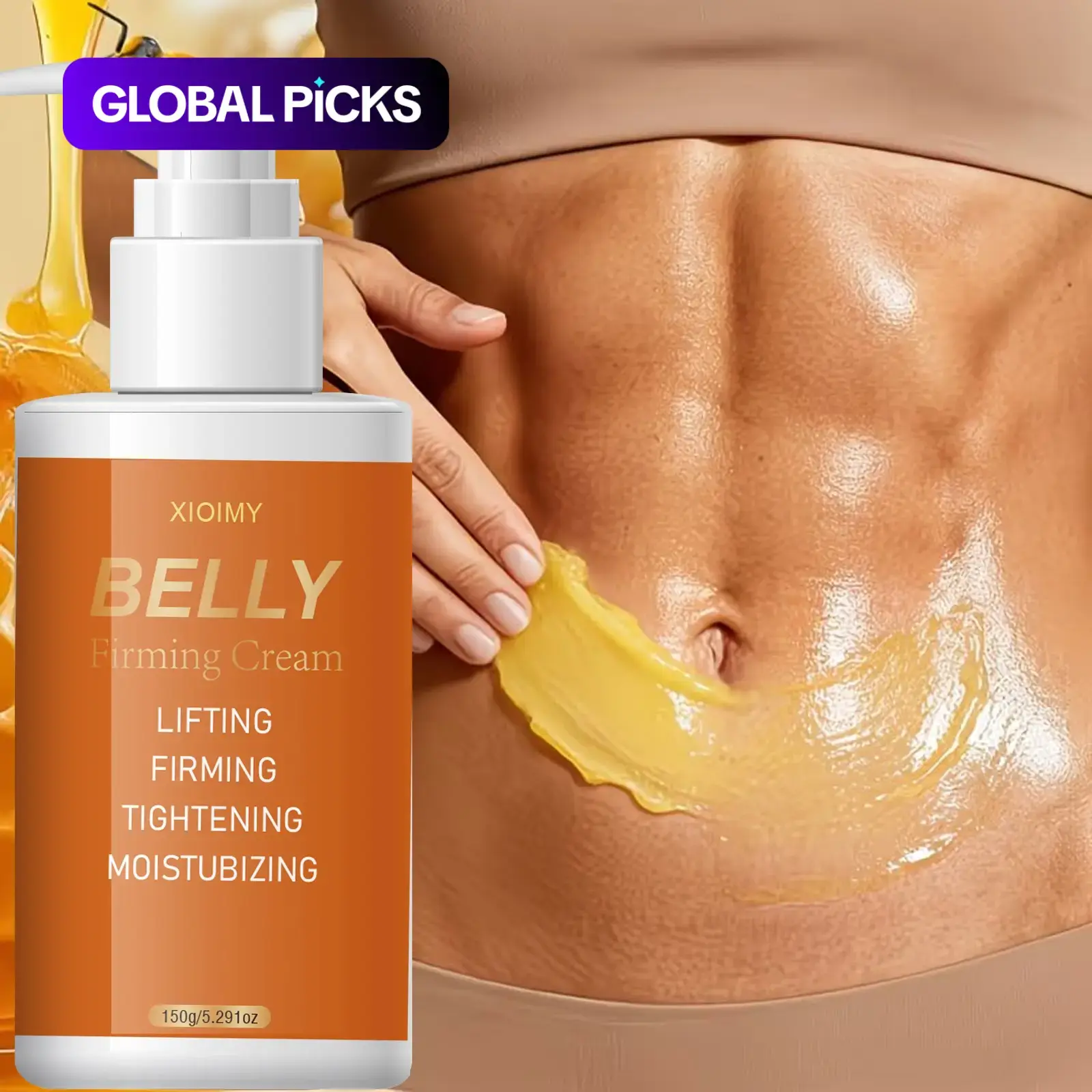 Large Capacity Gentle Abdominal Firming Skin Tightening Body Contouring Cream, Body Care 150G, Instant Tightening, Natural Ingredients, Moisturizing, Hydrating, for Arms, Belly, Buttocks and Thighs