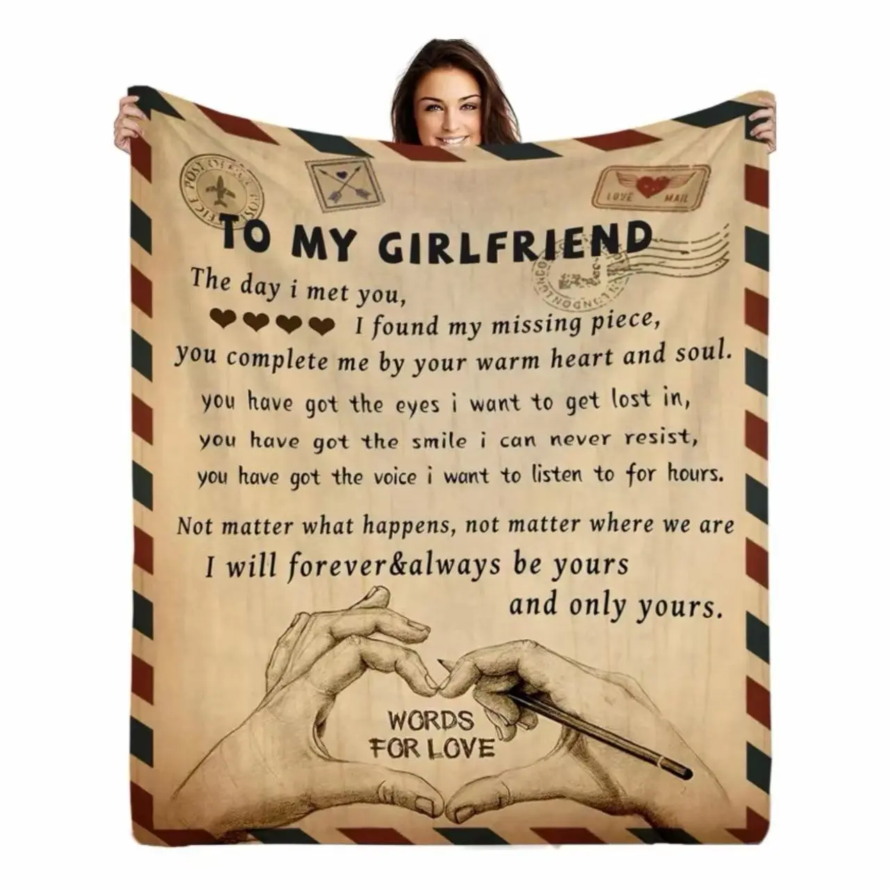 Gifts for Girlfriend to My Girlfriend Blanket Romantic Gifts for Her I Love You Throw Blankets Birthday Anniversary Blankets for Bed Sofa