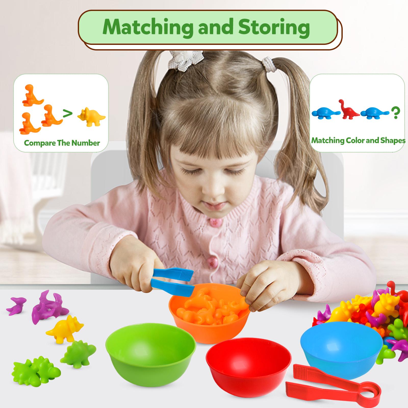 Counting Dinosaur Sensory Toys, Shape Sorter, 1 Set Color Classification Game Toy, Color Sorting Bowl Preschool Learning Activity for Kids Counting Dinosaur Sensory Toys, Shape Sorter, 1 Set Color Classification Game Toy, Color Sorting Bowl Preschool Learning Activity for Kids