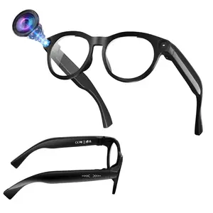 AI Smart Glasses with AI Translation ,with 8MP Anti-Shake Camera, Video Recording AI Glasses,4GB Memory Build-in, AI Video Call Translation ,Bluetooth Calling, Music Control , Type C Charging Support, 2 Lenses Total (Transparent +Black)