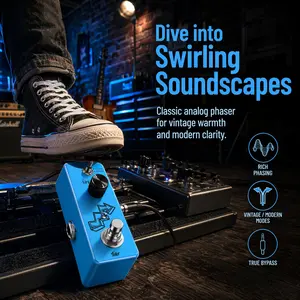 Iset Phase Guitar Effects Pedal, Pure Analog Mini Guitar Pedal, Compact Design Enhances Sound Quality, Ideal for Musicians