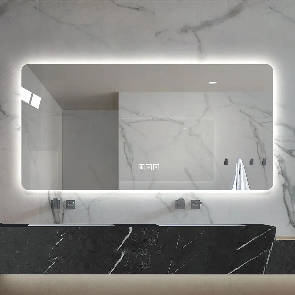 ARCH 28x60 Inch LED Bathroom Mirror, Corrosion-Resistant Backlit Vanity Mirror with Three-Color Dimmable Lighting, One-Touch Demist Function, Wall-Mounted Makeup Mirror for Bathroom, Vanity, or Dressing Room, Home Furniture and Household Product