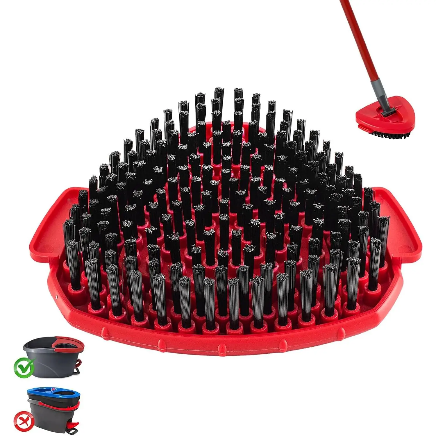 Mop Scrub Brush  for  EasyWring,  Mop Attachment 1-Pack | Upgraded full bristles, no hollow center. Fits  EasyWring 1- spin mop. Fits cedar mop replace