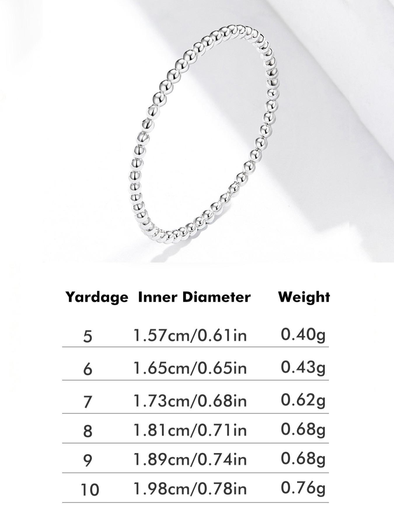 S925 Sterling Silver Simple Stackable Round Bead Ring, Fashion Accessories for Women & Girls, Trendy All-match & Exquisite Jewelry for Birthday Gift