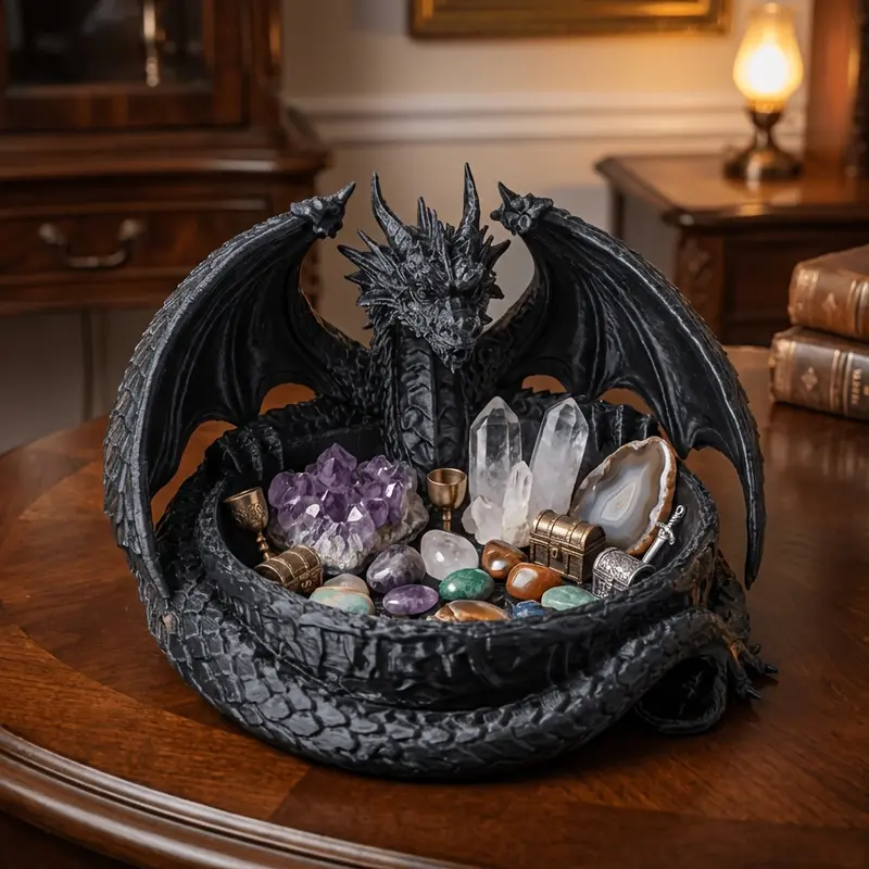 "Dragon'S Nest" Is A Multifunctional Desktop And Entryway Storage Tray, Perfect For Storing Everyday Essentials Such As Keys, Coins, And Rings, And Can Also Be Used As A Jewelry Tray (Not For Food Contact)