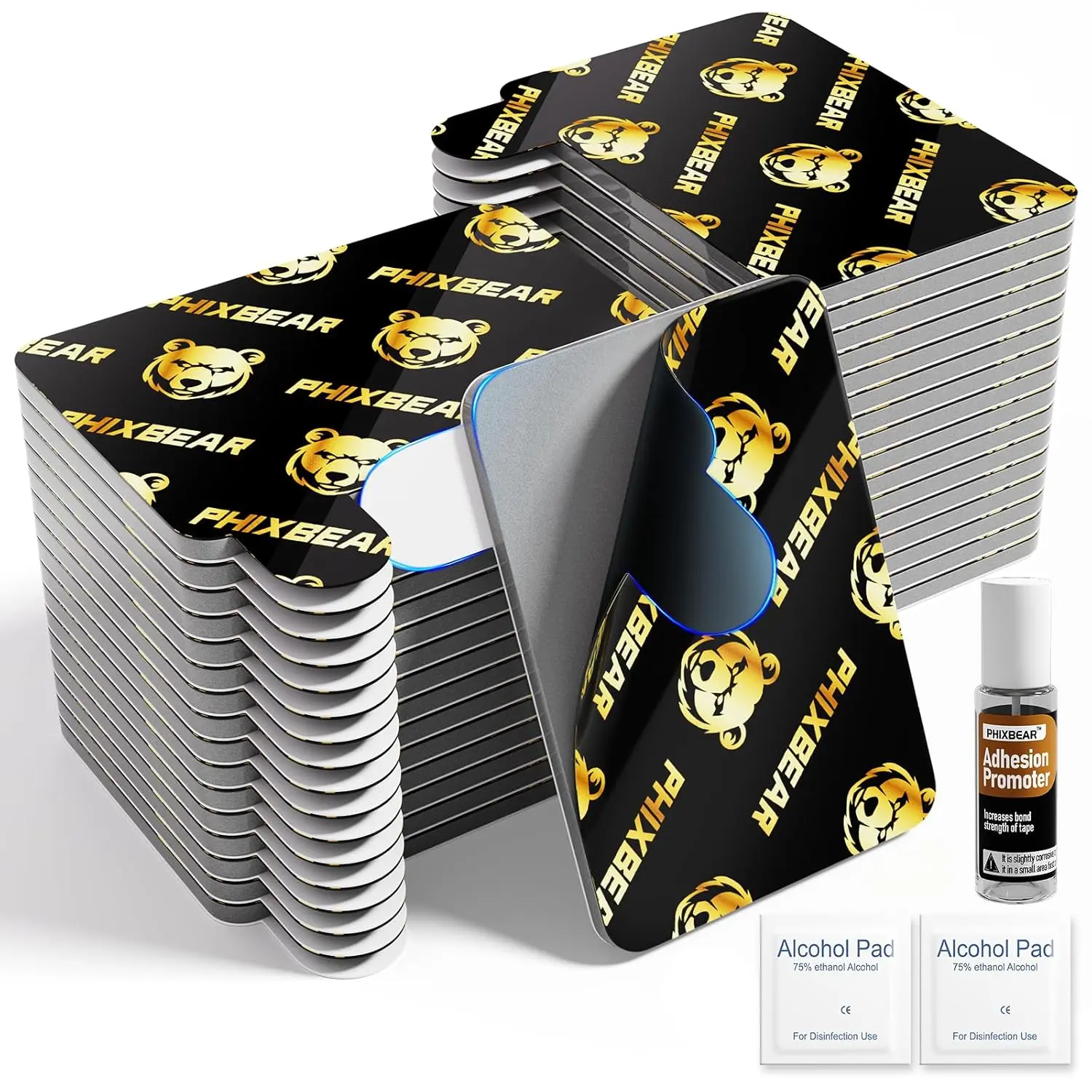 33 Pcs Both-Side Duty Foam Tape - Removable No Residue, Waterproof, Cold & Heat Resistant, for Car Trim Mounts, Indoors Outdoors Use, 1.1x1.57 Inch, Inches Tape Measure