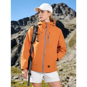 Women's Hooded Jacket, Autumn/Winter Mountain Outdoor Hiking Clothing, Couple's Windbreaker, Loose Casual Hooded Softshell Jacket