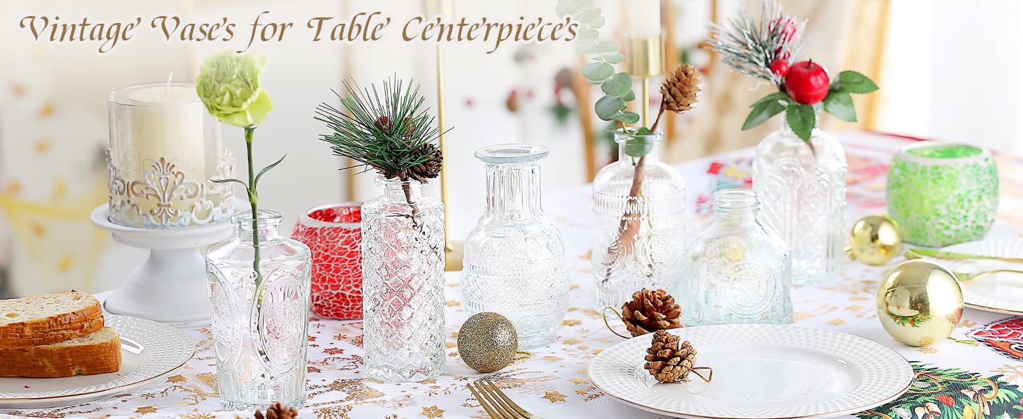 Glass Bud Vases in Bulk Set of 30 Pcs,Small Glass Vases for Flowers as Wedding Centerpieces for Tables,Clear Flower Vases Suitble for Wedding Decorations,Christmas Home Decor (Clear, 30