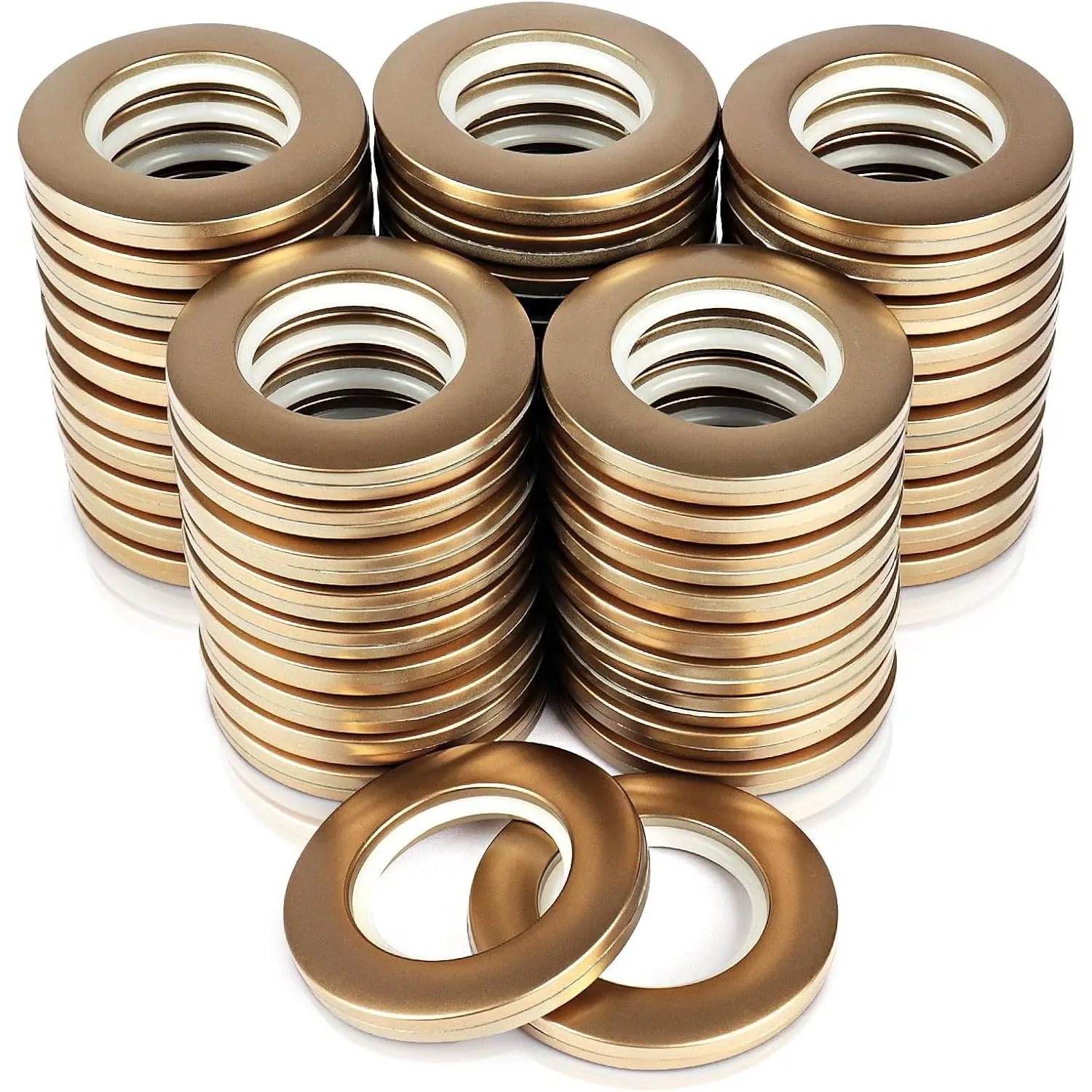 50 Pack Curtain Grommet 1-9/16 Inner Diameter 40mm Plastic  | Eyelets and Grommets Kit for Fabric, Makes Curtain Grommets a Bit Quieter  the Rod for Window Shower Drapery,Living Room