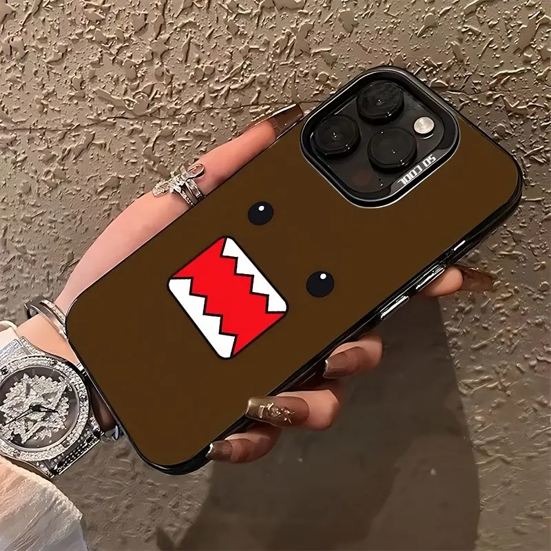 Cute Domo-Kun Pattern Phone Case, Anti-Slip Large Hole Shockproof, Fashionable Gift for Men and Women, Compatible with iPhone Series