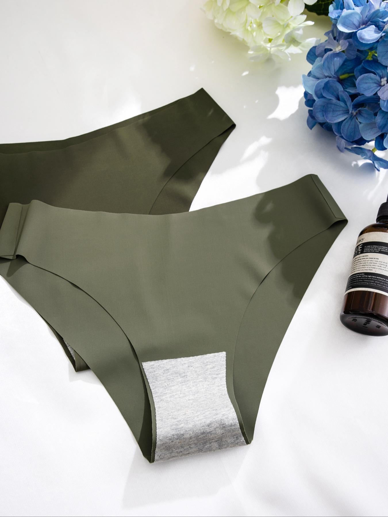 Women's Solid Color Drop Waist Seamless Knicker, Soft Comfy Breathable Panty for Daily Wear, Underwear for All Seasons Option, Fashion Comfy Underwear