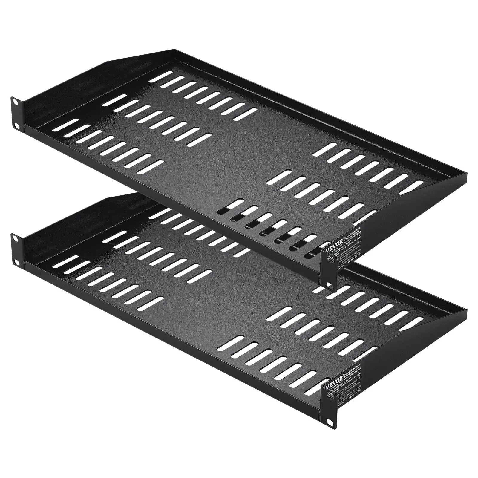 2PCS 1U Server Rack Shelf, 10"/254 mm Depth, 50 lbs Max Load Capacity Vented Cantilever or Wall Mount Rack Mount Shelf with Tray, Good Air Circulation for 19" Network Cabinet or Equipment Rack