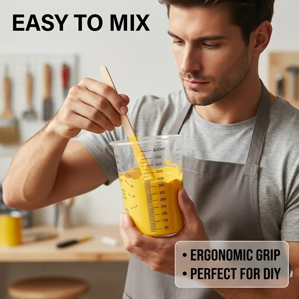 20oz (600ML) Disposable Plastic Clear Measuring Cup, Ideal for Epoxy Resin and Liquid Paint, Ratios 2:1, 3:1, 4:1, Perfect for DIY Projects