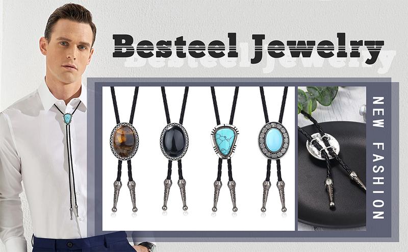 Besteel 4Pcs Bolo Tie for Men Western Cowboy Natural Tiger Eye Leather Necktie Halloween Costume Accessories for Men Women Belt Buckle Necklace Gothic Vintage Dragonfly Adjustable Star Necklace Besteel 4Pcs Bolo Tie for Men Western Cowboy Natural Tiger Eye Leather Necktie Halloween Costume Accessories for Men Women Belt Buckle Necklace Gothic Vintage Dragonfly Adjustable Star Necklace