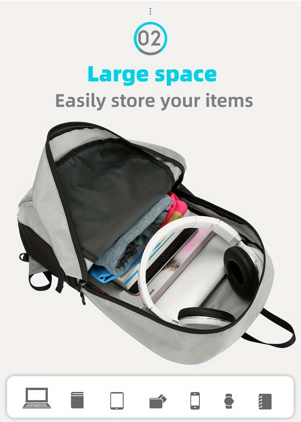 Ultra-Lightweight Foldable Backpack, Compact And Portable Outdoor Sports Backpack, Suitable for Hiking, Cycling, Travel, Business Trips, Commuting, And Fitness, Featuring Shock-Absorbing Breathable Shoulder Straps And Quick Folding for Easy