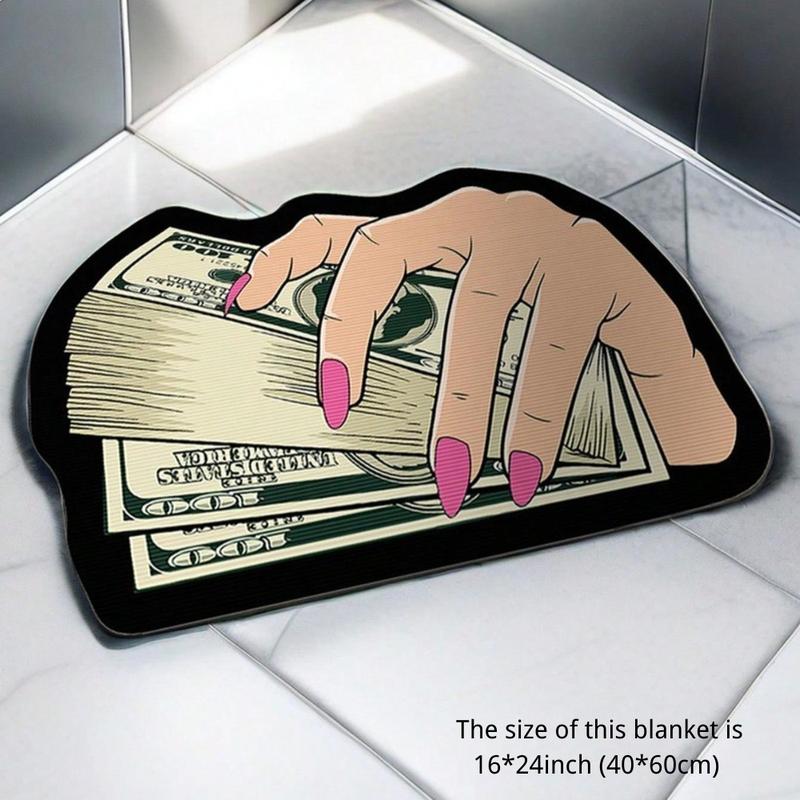 Creative 3D Dollar Pattern Floor Mat, 1 Count Colorful Non-slip Soft Floor Carpet, Decorative Area for Home Living Room Bedroom Study Room Hotel, Home Decor Rugs