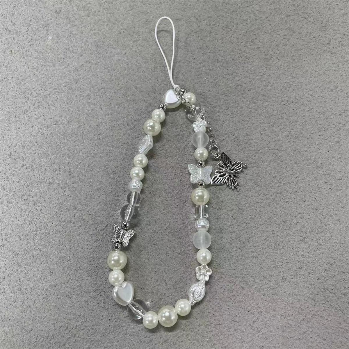 Butterfly Design Beaded Phone Chain, Cute Phone Lanyard, Creative Cell Phone Charm, Phone Decoration, Fashion Phone Accessories for Women & Girls