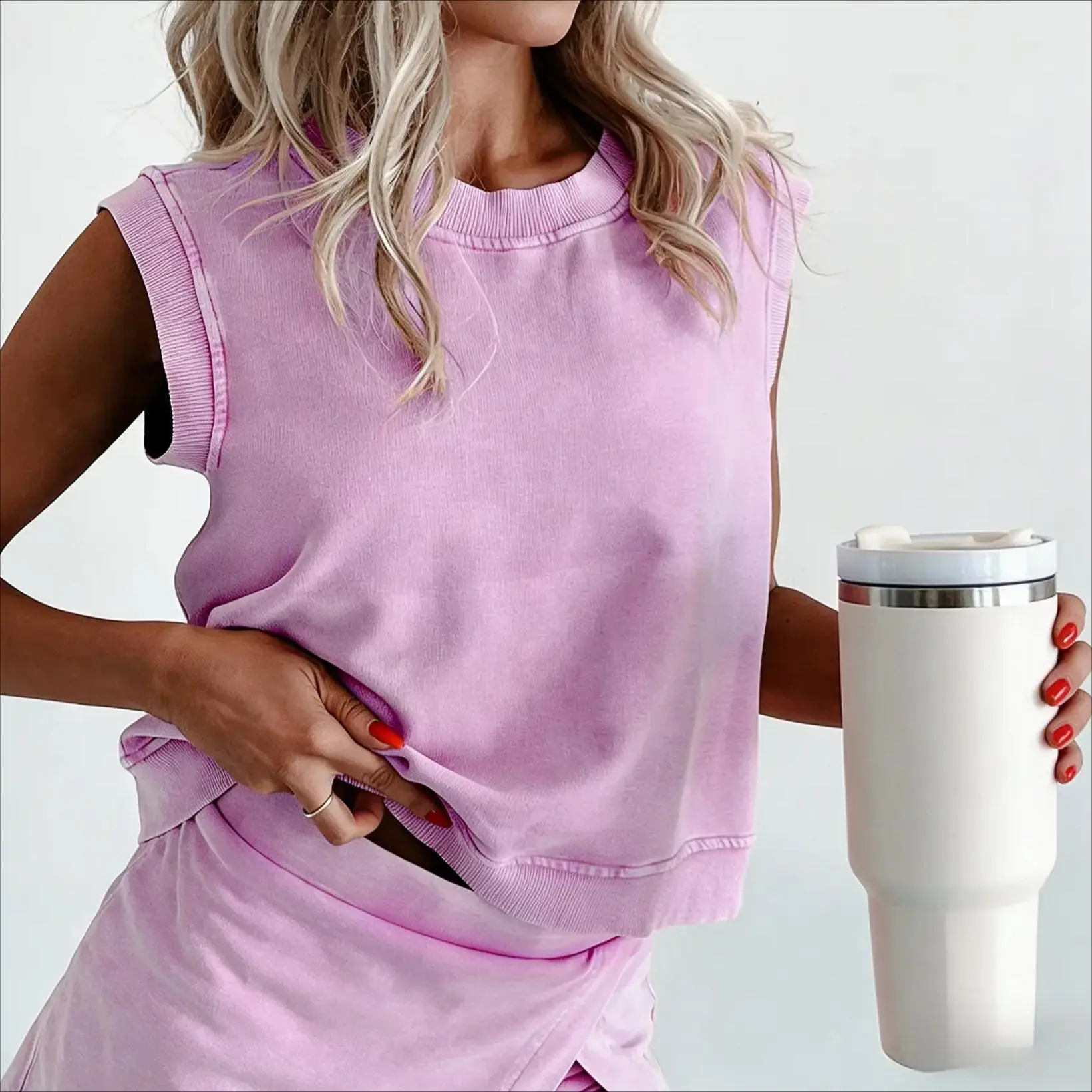 Womens Pure Cotton Two Piece Matching Set Solid Color Short Sleeve T Shirt and Shorts Soft Breathable Lounge Set Casual Daily Home Vacation Outfit for Women