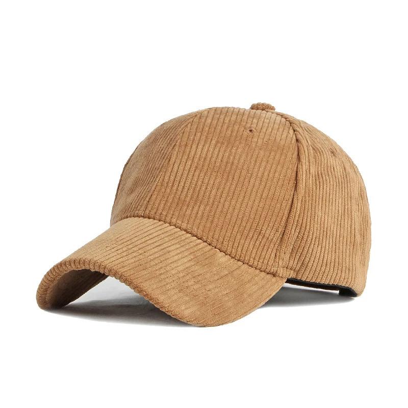 Solid color autumn and winter new corduroy baseball cap for men and women, simple solid color duckbill cap for warmth