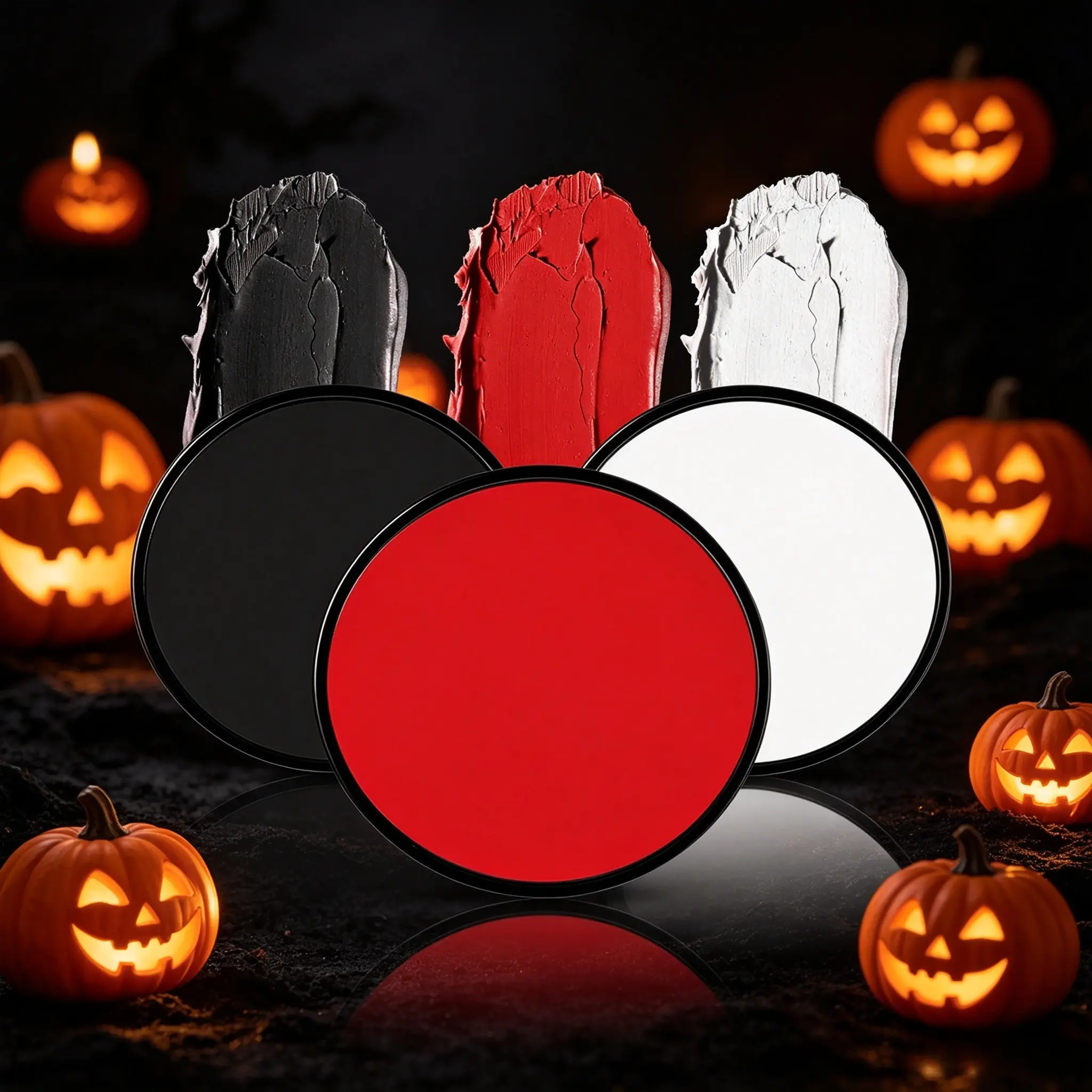 High Coverage Black White Red Face Paint Oil Cream, Smooth Easy Spread, Pigment For Halloween Makeup & Street Body Art Painting