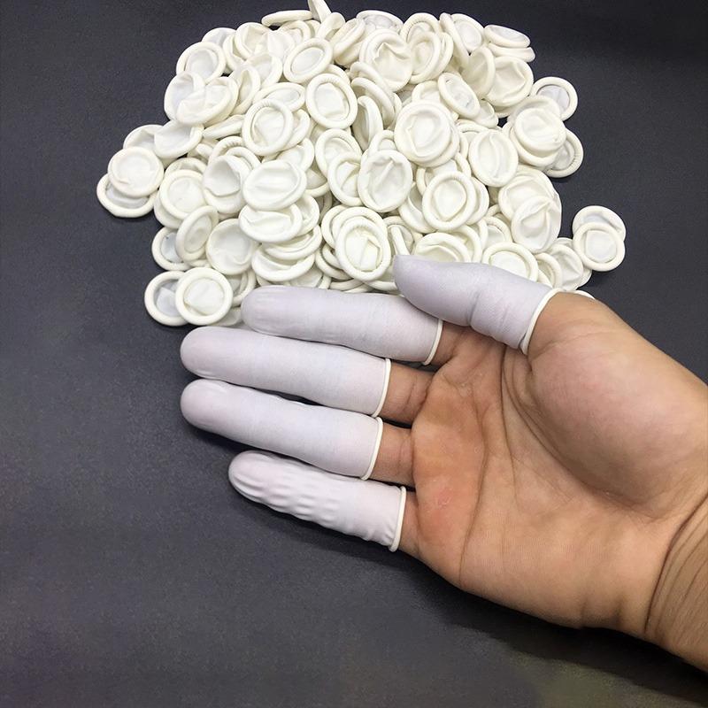 20/200pc Rubber Finger Protector Covers Wear-Resistant Highly Elastic Anti-Slip Latex Finger Cots for Electronics Medical Protec
