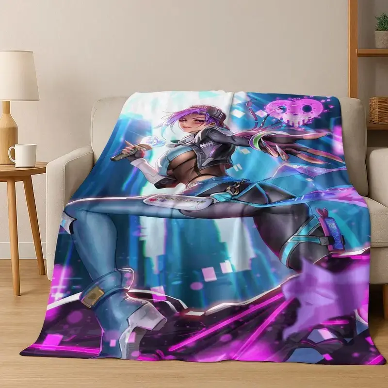 Game OW Overwatch D.VA Mei Reaper Cartoon  Flannel Blanket,Cozy Soft Throw Blanket for Home Bedroom Bed Sofa Picnic Cover Gift