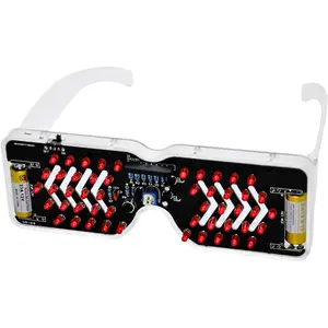 Light Up Glasses Soldering Practice Kit Sound Activated LED Eyeglasses DIY Electronics Kit for School Learning Project EK1972