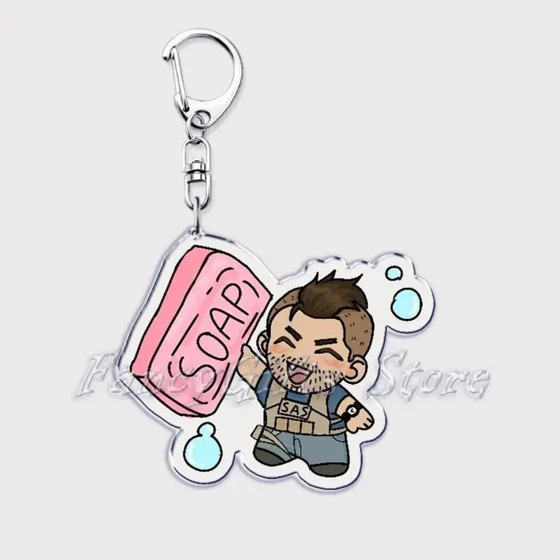 Cool Military Game Ghost Chibis Keychains for Accessories Cod Soldier Soap Simon Riley Keyring Jewelry Fans Gamer Gaming Gifts