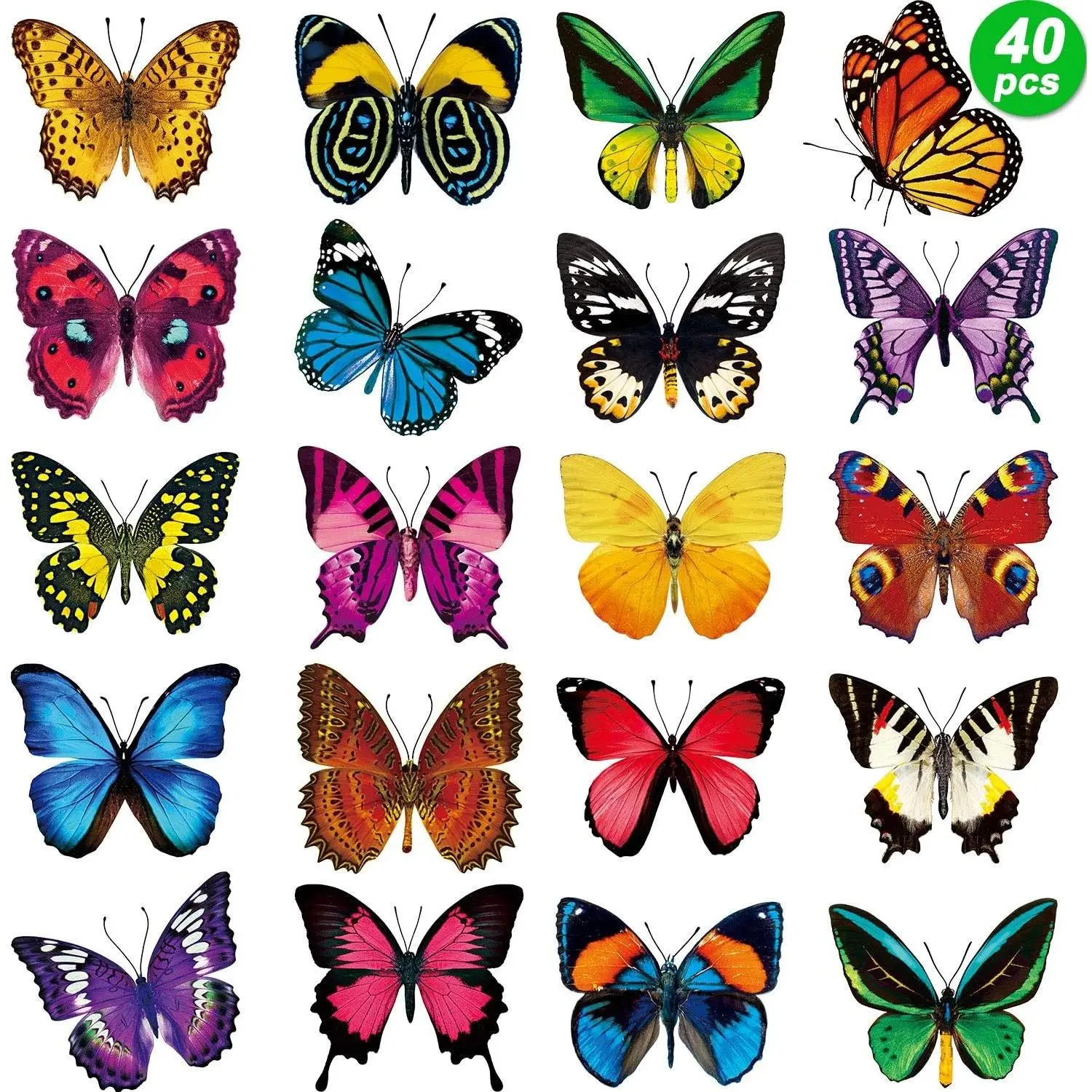 40 Pcs Butterfly Window Stickers Clings, Bird Strike Prevention Decals for Glass Doors & Windows, Static Cling No GlueGift