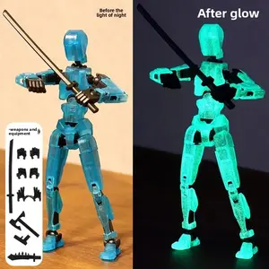 Luminous Titan 13 Action Figures T13 Figure 3D Printed Multi-Jointed Movable Lucky 13 Action Figure Nova Figure Dummy  3D Printed Collectible Toy For Stress Relief & Gift