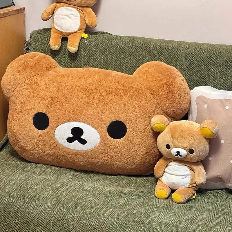 Cute Cartoon Bear Polyester Backrest Pillow - Large Soft Acrylic Linen Headrest, a Practical Pick for College Dorm Bunk Bed Backrest Pillows