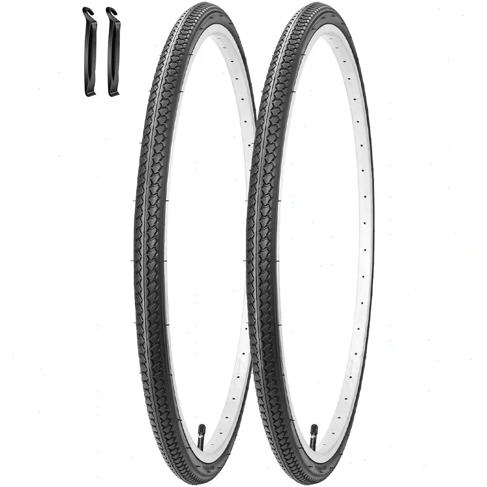 2 Pack 26'' Road Bike Tires 26 x 1 3/8 37-590 Bicycle Folding Replacement Tire for 26 x 1 3/8 26 x 1 3-8 Urban City Commuter Road Bike Bicycle Tires