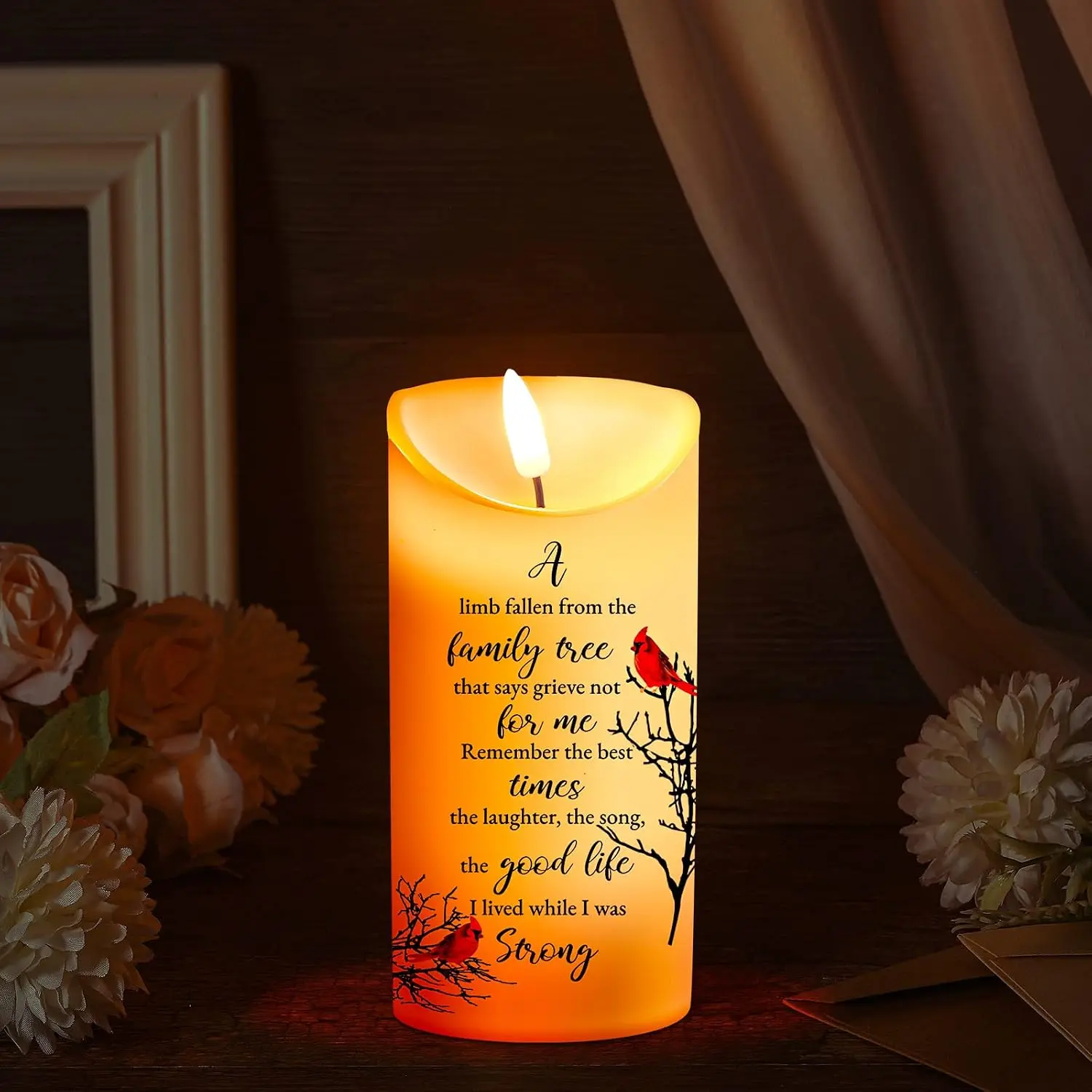 Memorial Candles Sympathy Gifts LED Flameless  Bereavement Candles for Loss of Loved  Sympathy  Gifts  Candle for Prayers(Memorial Style)