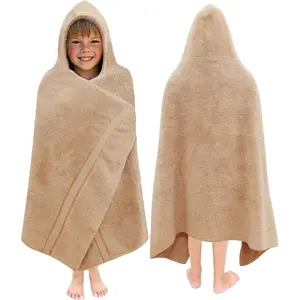 Hooded Bath Towel Wrap - Ultra Soft 100% Cotton Terry Large Oversized Hooded Kids Towel - Toddler Big Kid Shower Pool Beach Towel - Absorbent Quick Dry Easy Care Gift - 30 x 54 - Linen(Gift)