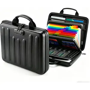 Fireproof Document Organizer with Lock, Waterproof Hard-Shell File Organizer, 13 Pocket Accordion Folder, Portable Safe Storage for A4 Files, Passports & Certificates, Home Office Travel Use, Black